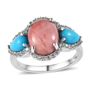 Host Pick 🌟 Rare  Oregon Genuine Sunrise Peach Opal And Turquoise Ring